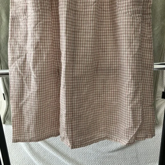 NWT Lintico Linen Blend Checked Skirt Large Coastal Preppy Cottage $99 - Picture 6 of 8